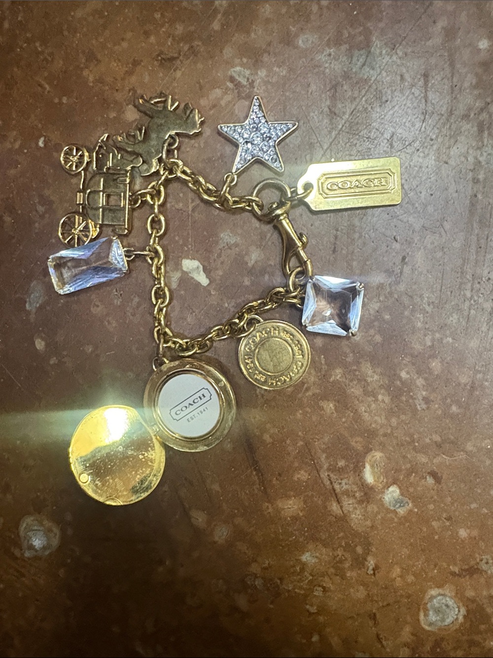 Coach Charm Bracelet Chunky VTG Gold - Picture 5 of 6